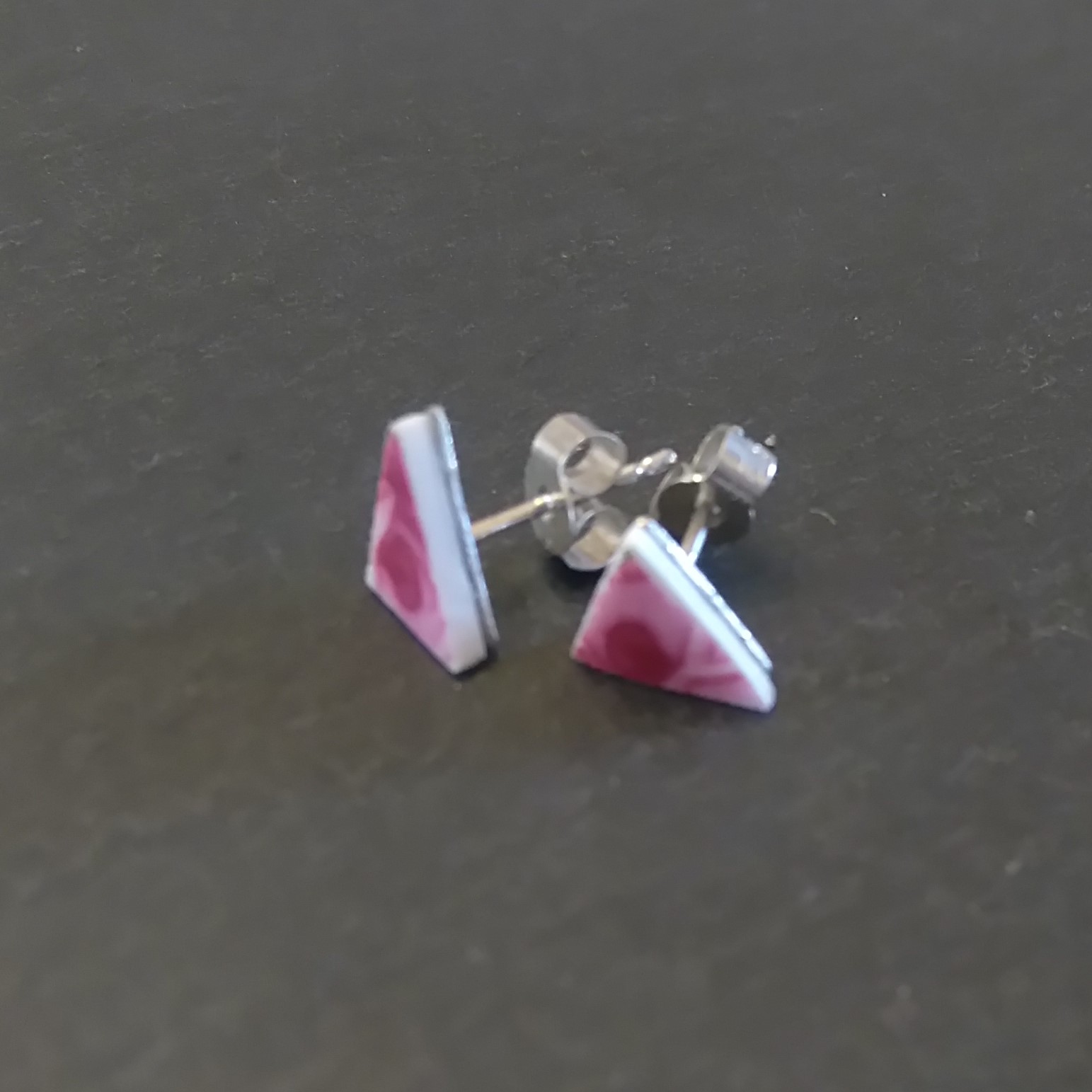 Old Country Roses - Pink Rose Chip Earrings