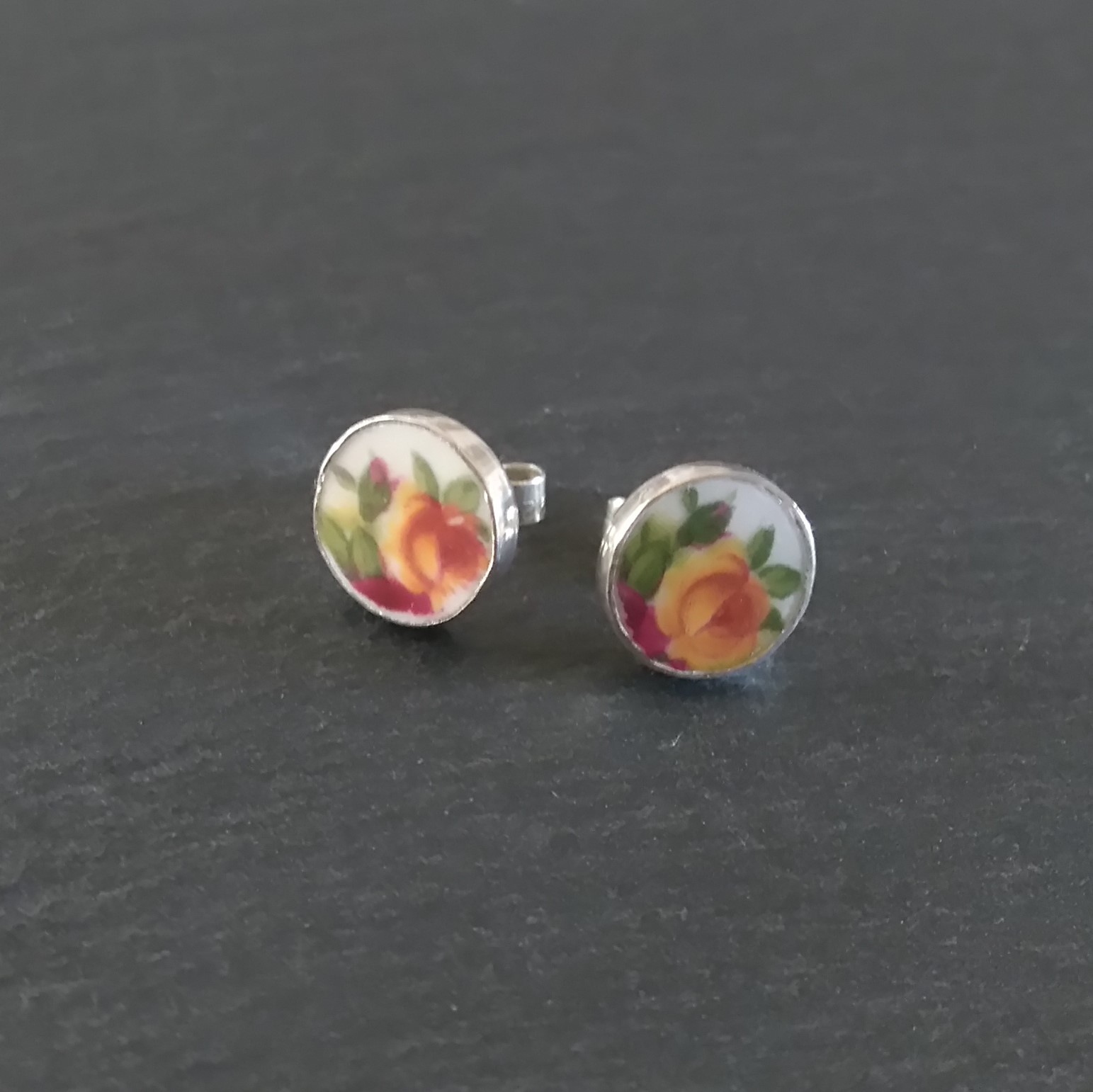 Old Country Roses - Yellow Rose Stud Earrings